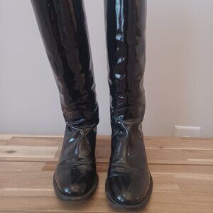 Fendi Black Patent Leather Boots - Size 36.5